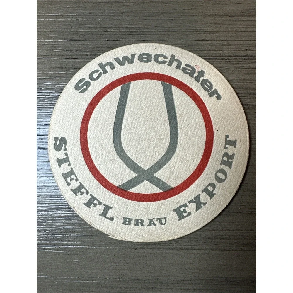 Vintage Schwechater Beer Coaster Austria Austrian Breweriana Vienna Beer